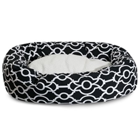 MAJESTIC PET 32 in. Athens Black Sherpa Bagel Bed 78899554303